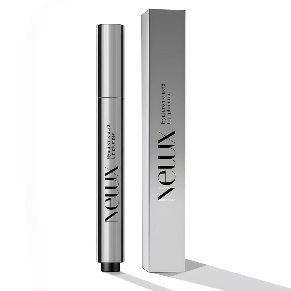 Nelux front packaging showing clear plumper and glossy finish benefit