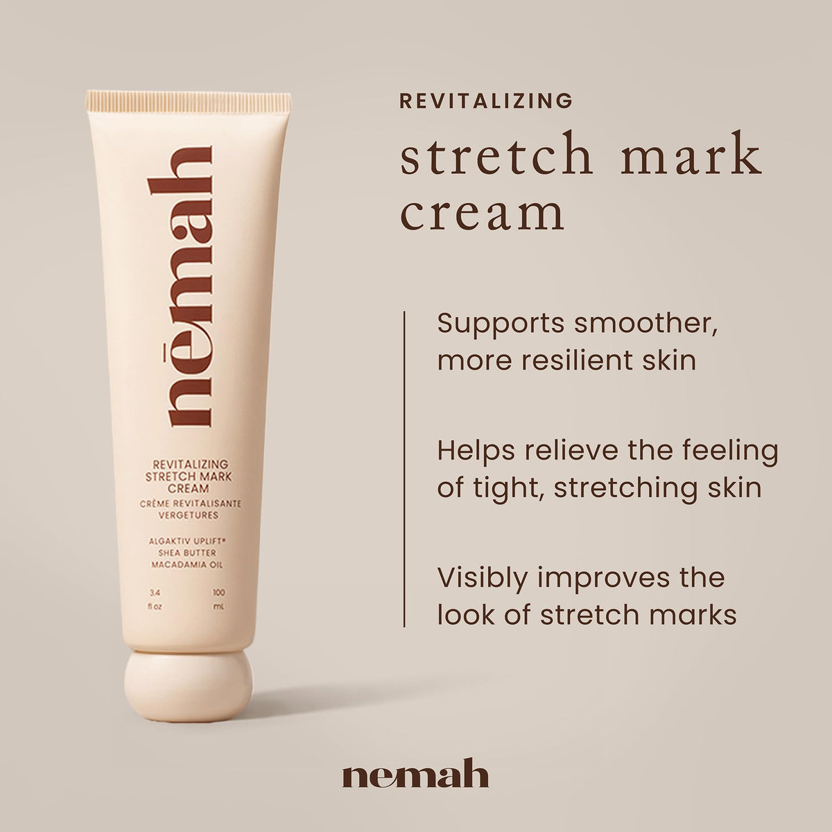 Nemah cream texture close-up demonstrating fast-absorbing, non-greasy hydration