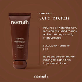 Nemah cream texture close-up illustrating smooth, non-greasy absorption