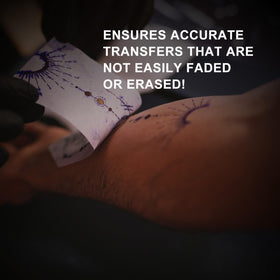 NenMaoKeNu being applied to an arm for accurate stencil adhesion and quick drying