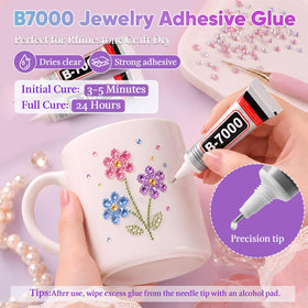 NEOACT B7000 glue bottles with precision needles for accurate gem placement
