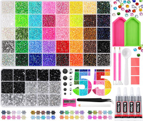 NEOACT front box packaging showing organized rhinestone storage and tools