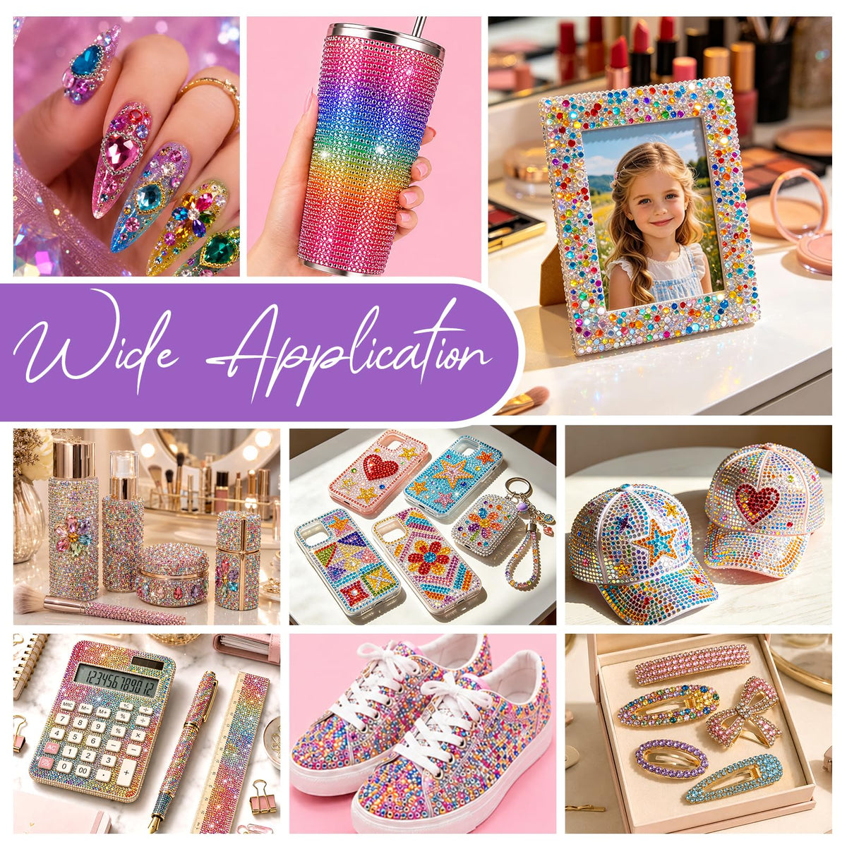 NEOACT rhinestones decorating a phone case for durable, eye-catching sparkle