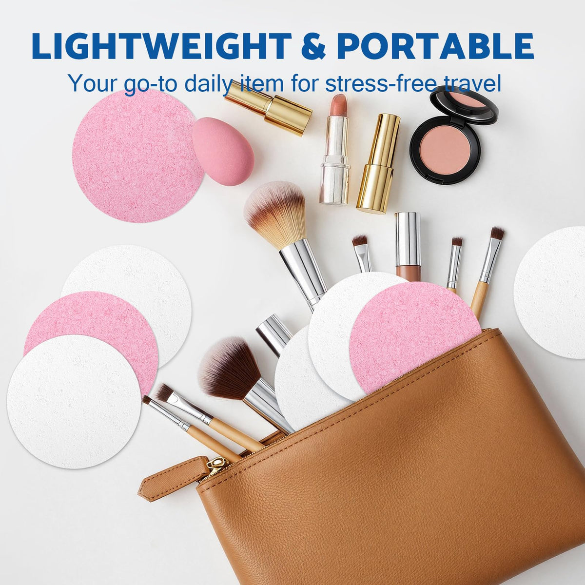NEOACT sponge lathered with cleanser showing effective makeup removal benefit