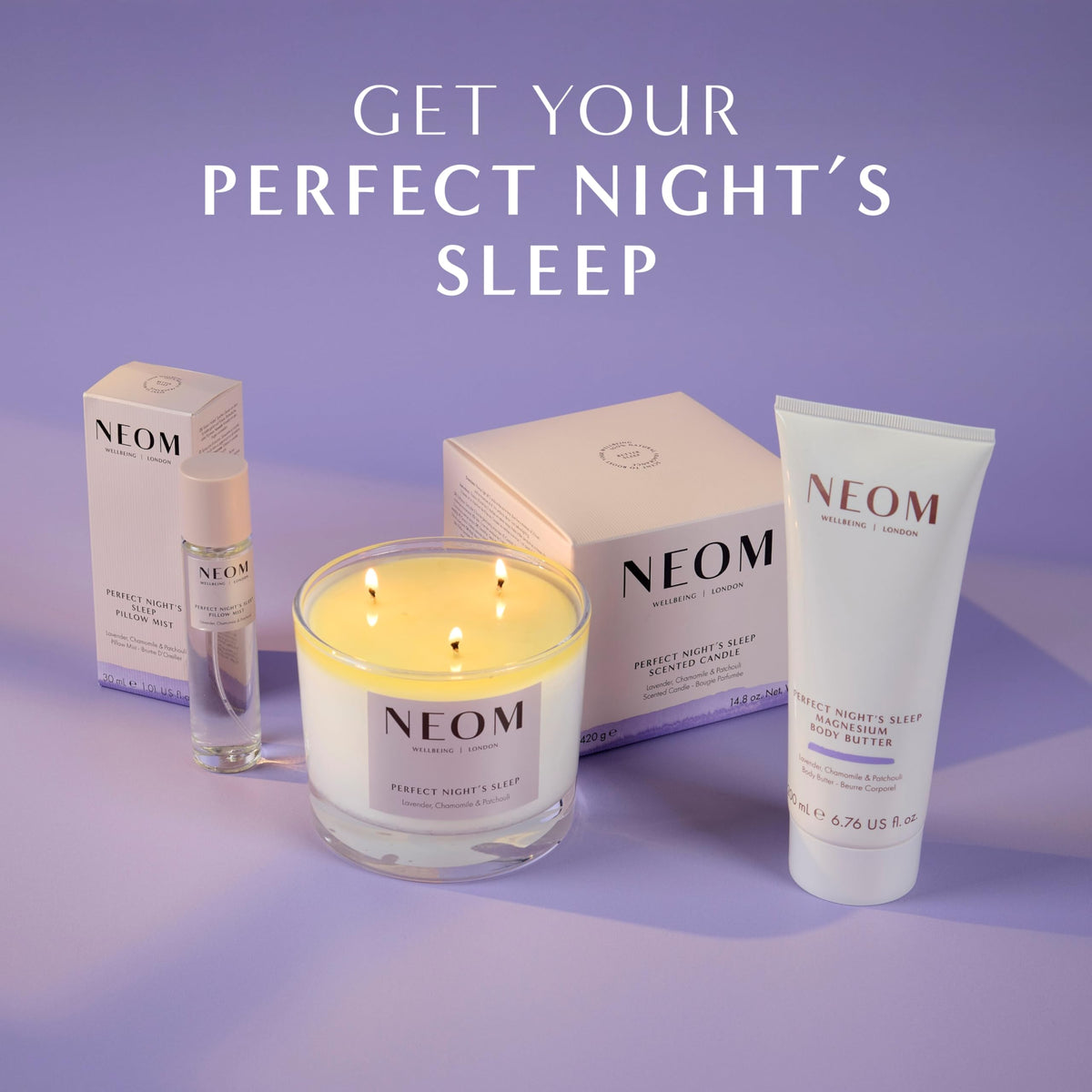 Neom close-up of shea butter and aloe vera highlighting nourishing ingredients