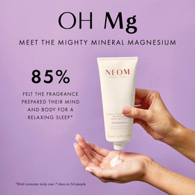 Neom open lid with visible cream and ingredient visual for natural formula