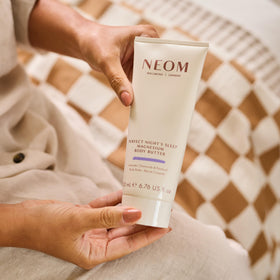 Neom texture swatch of body butter showing rich creaminess for hydration