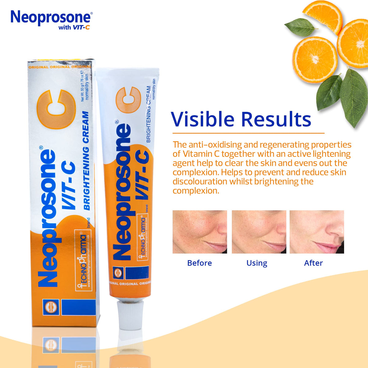 Neoprosone applied during nighttime routine supporting targeted brightening