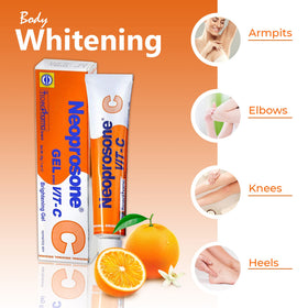 Neoprosone ingredients label detail showing Vitamin C and alpha arbutin benefits