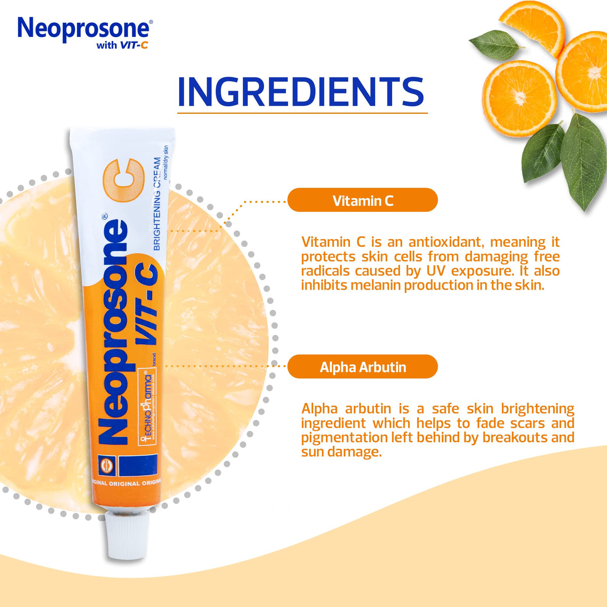 Neoprosone cream texture close-up illustrating lightweight absorption
