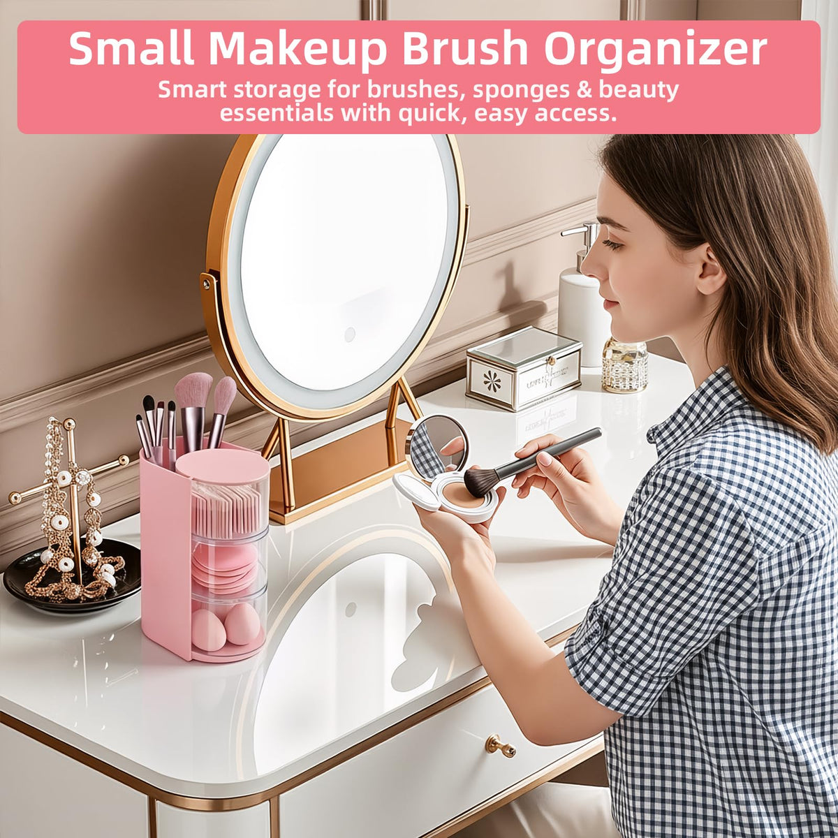 neotidy top brush holder with brushes for organized reachability