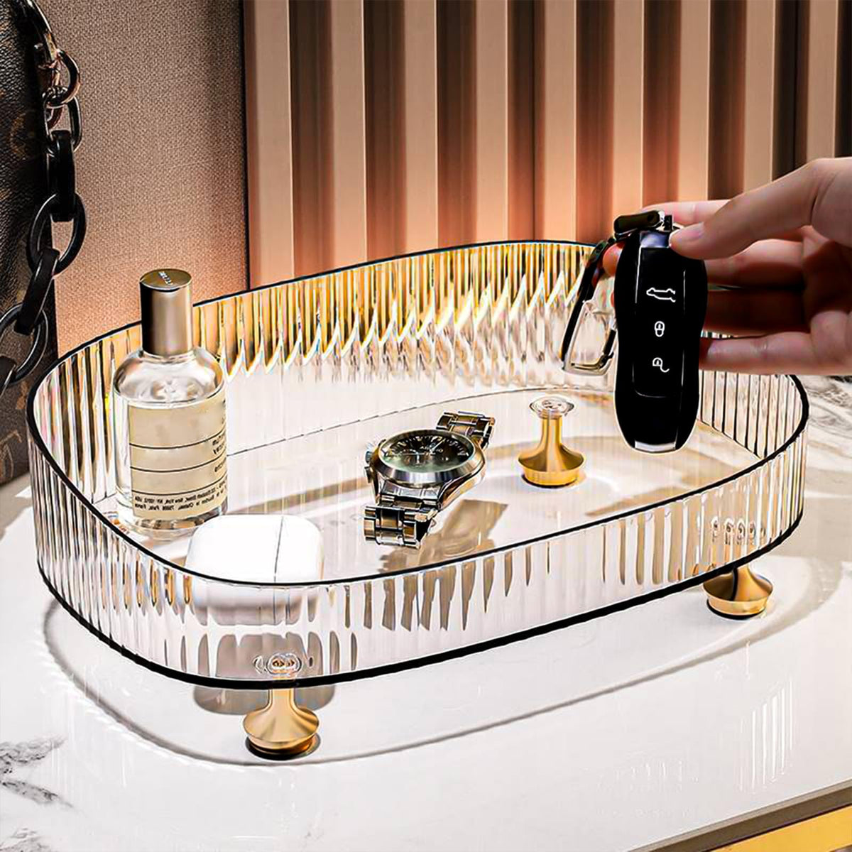neotidy tray in bedroom lifestyle enhancing decor while organizing items