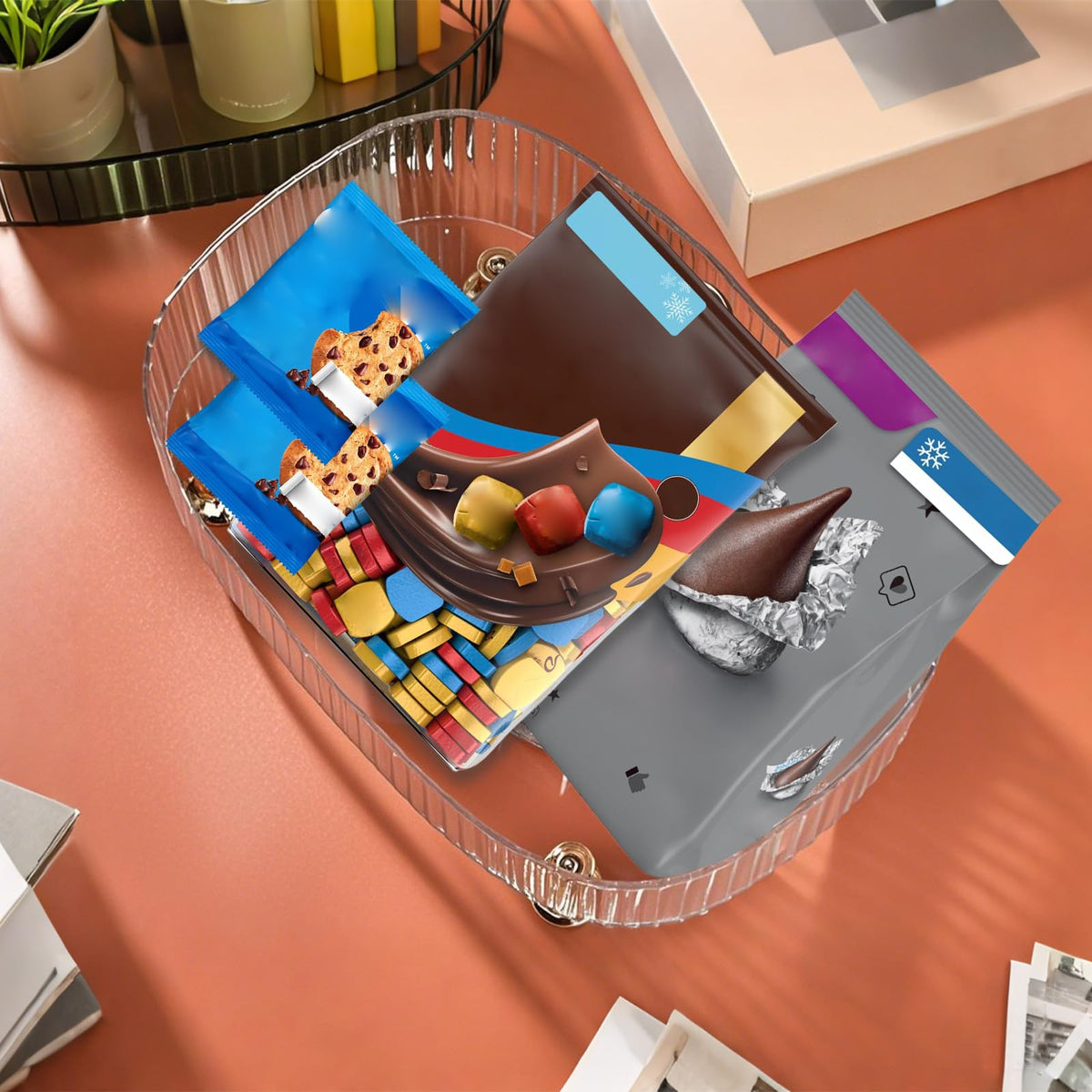neotidy tray on bathroom countertop protecting surfaces and displaying products