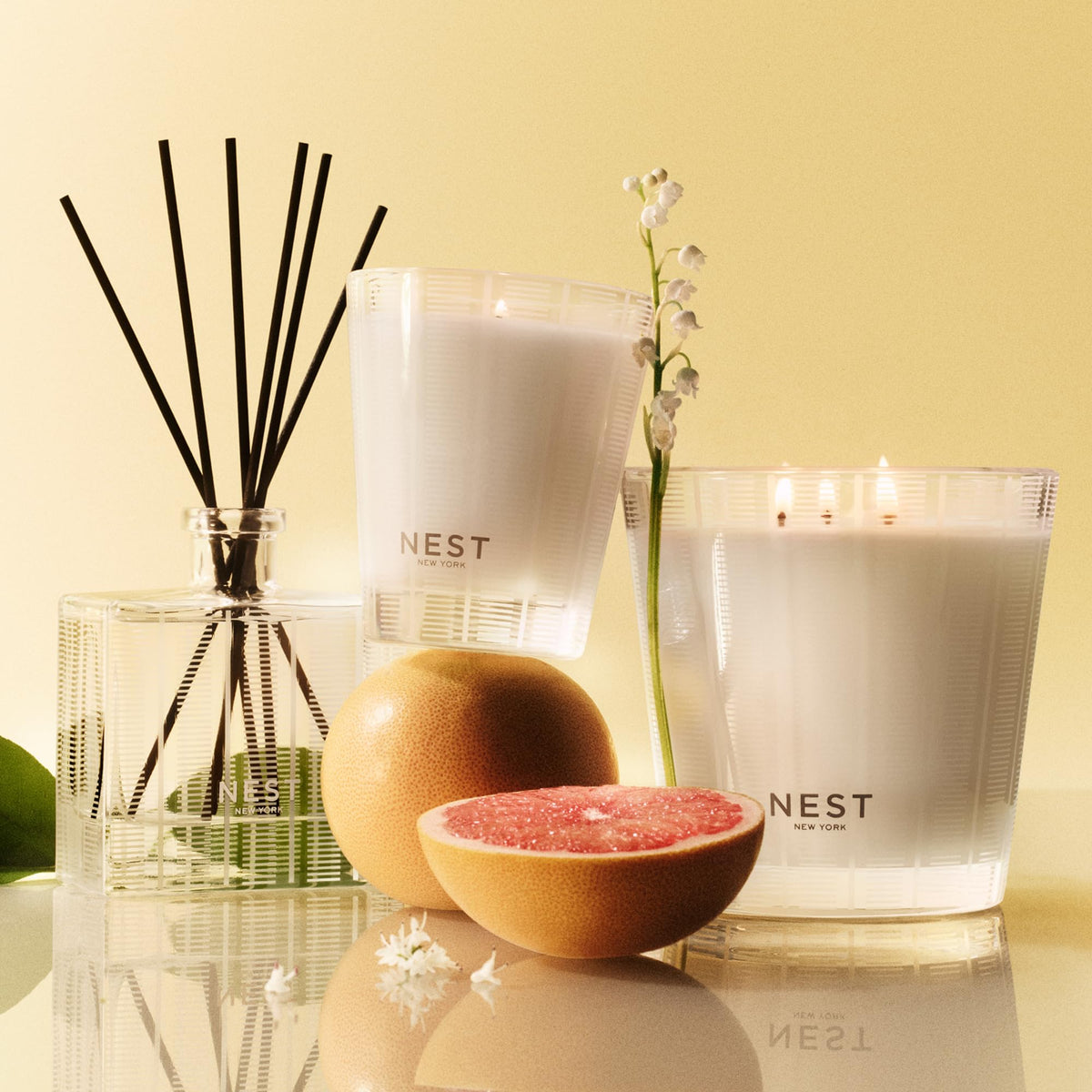NEST New York bottle on bathroom counter styled to enhance decor and freshen space