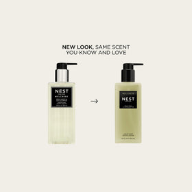 NEST New York pump and label detail highlighting easy dosing and design