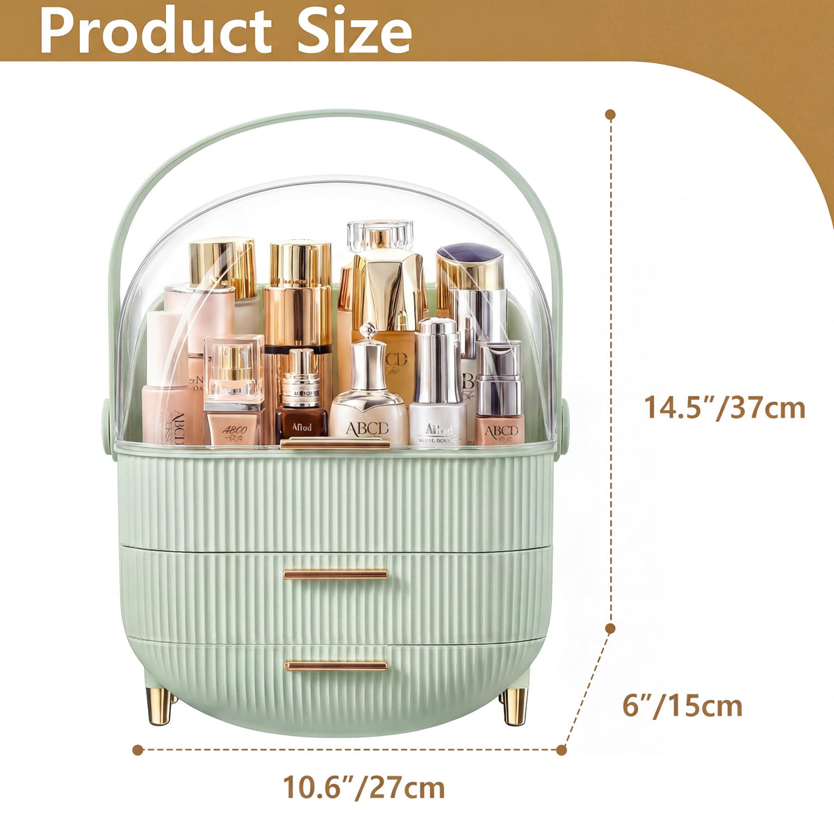 NestOrganix interior compartments filled with skincare showing organized storage