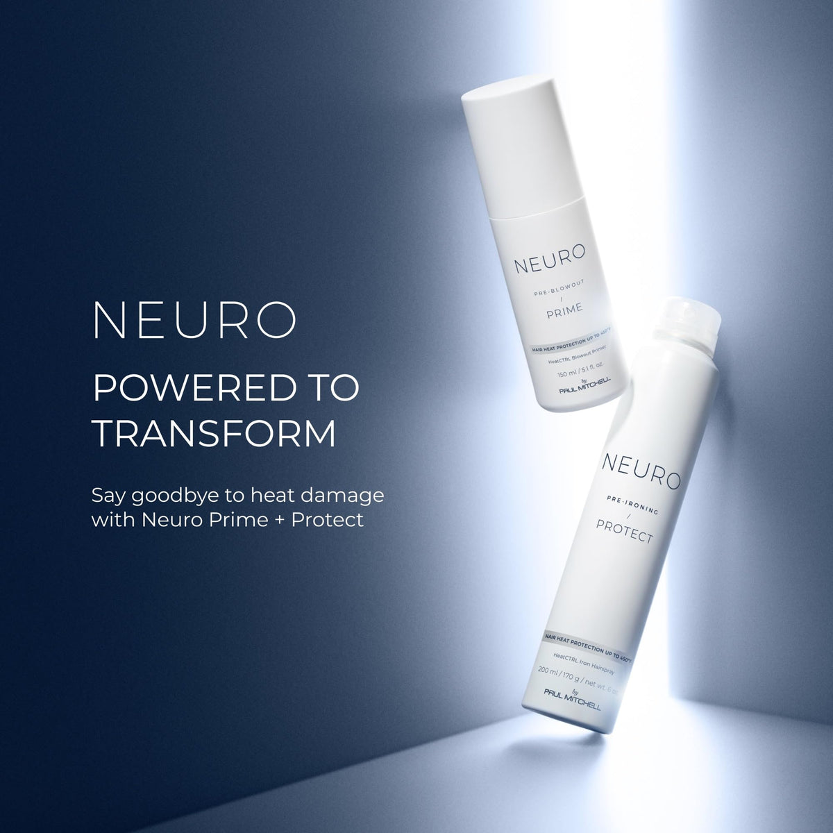 Neuro by Paul Mitchell in bathroom setting illustrating salon-quality home styling