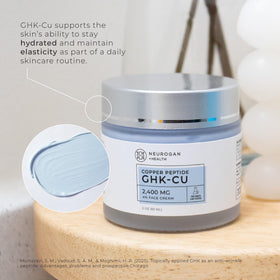 Neurogan jar on bathroom shelf at night illustrating evening routine compatibility