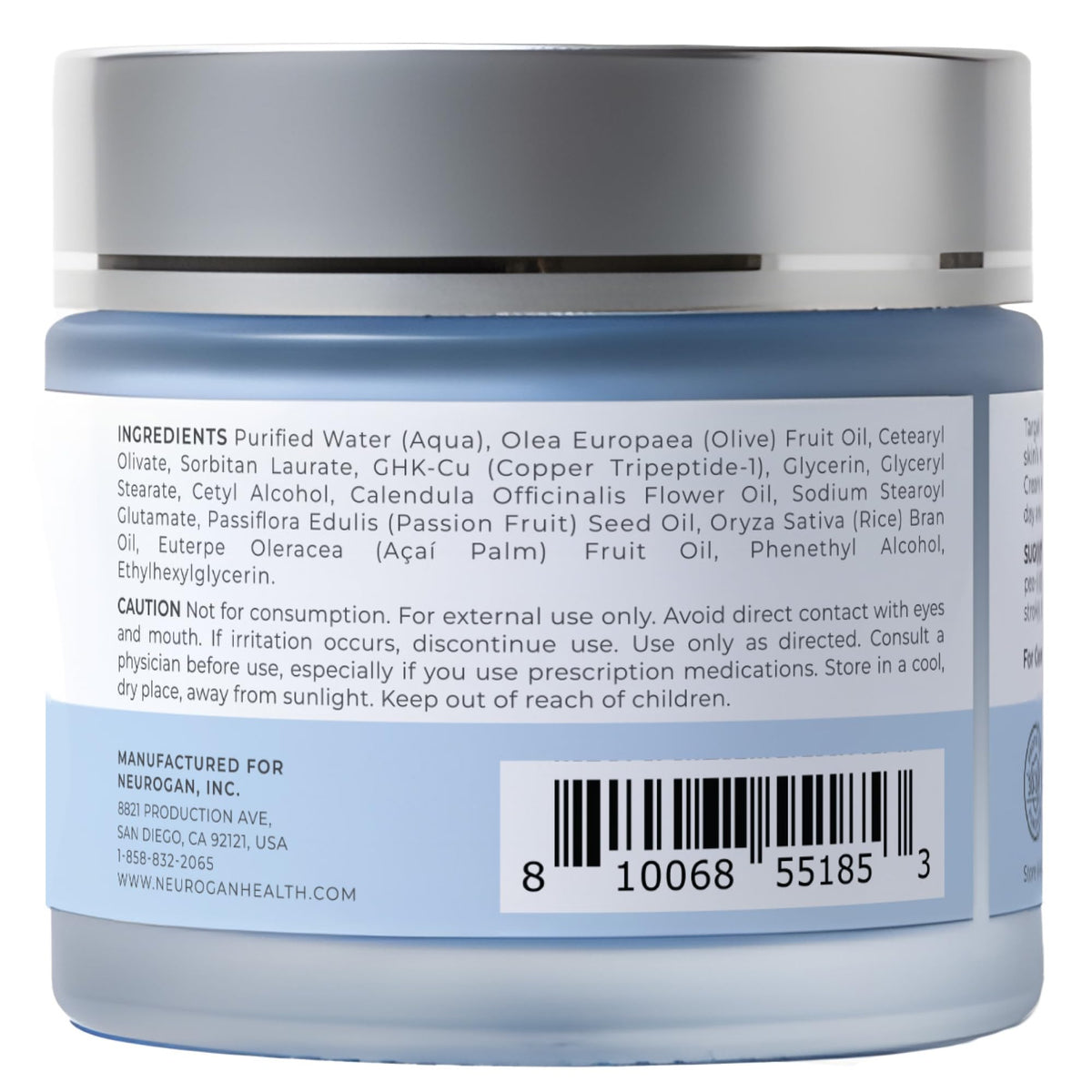 Neurogan 2 oz jar in hand for size comparison showing travel-friendly benefit