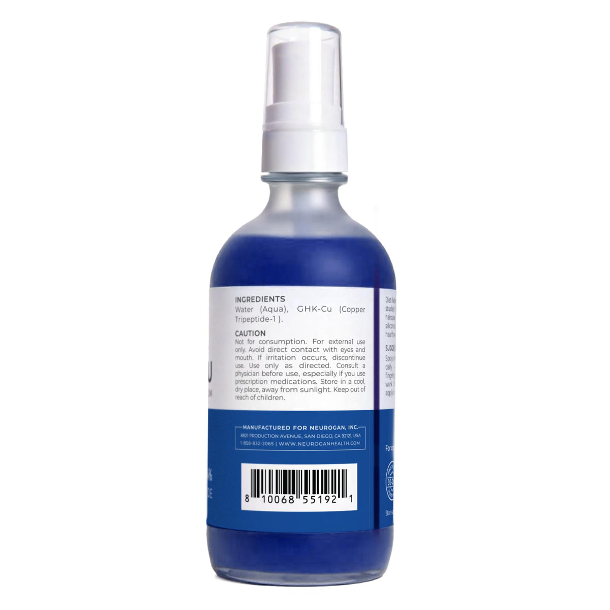 Neurogan spray nozzle close-up demonstrating easy precise scalp application benefit