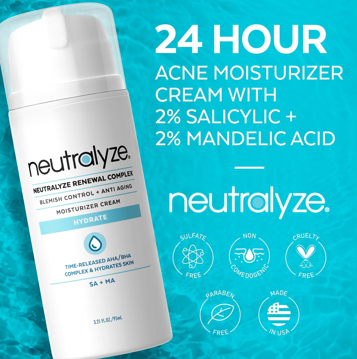 Neutralyze pump dispensing lotion, demonstrates controlled time-release application