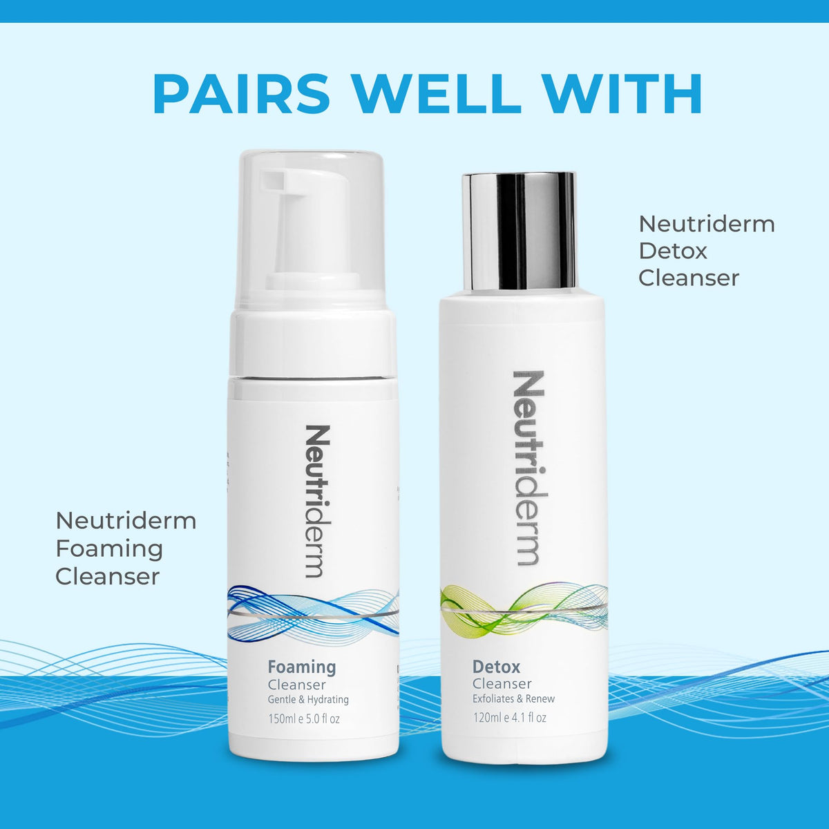 NEUTRIDERM on bathroom counter in morning routine showing everyday skincare benefit
