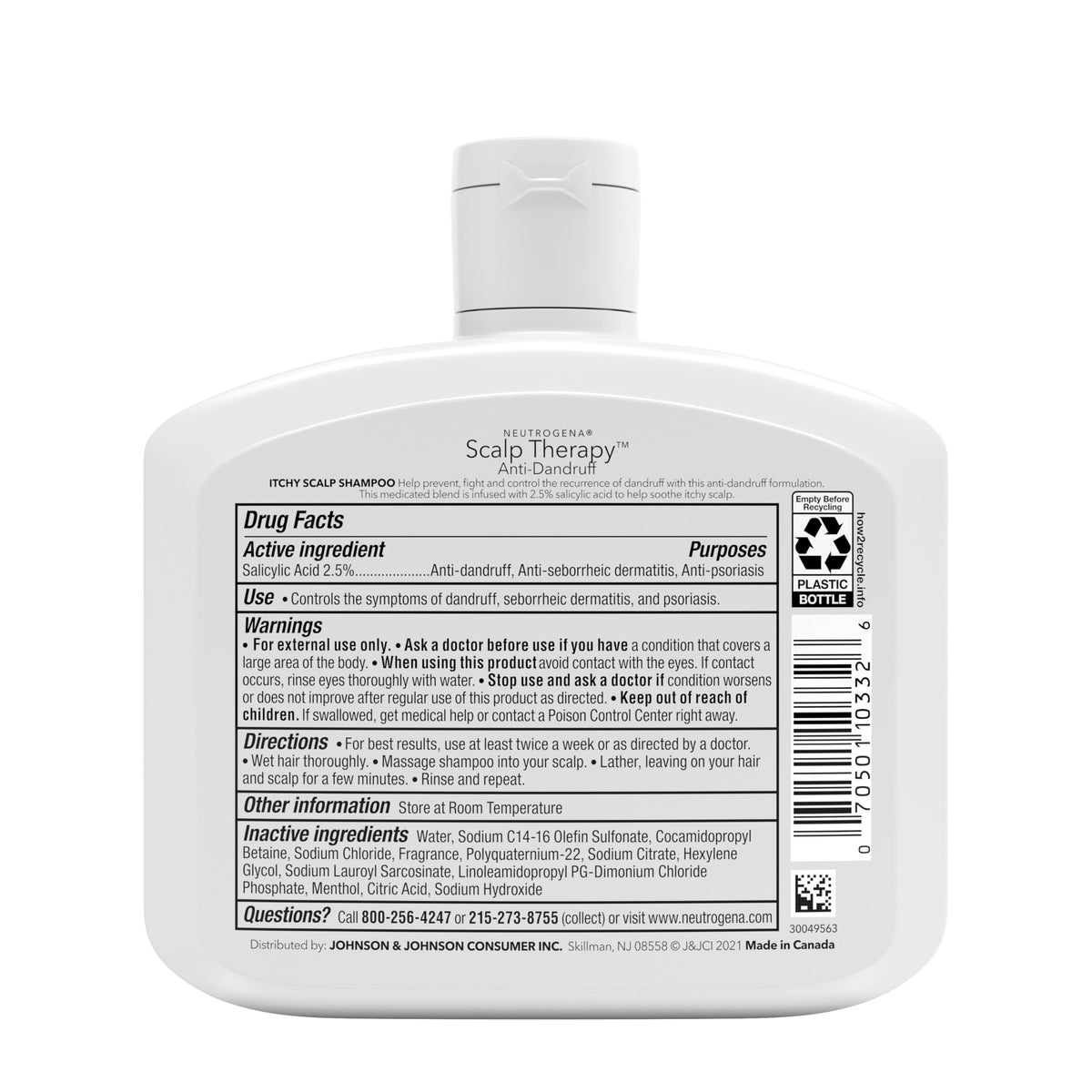 Neutrogena clean hair and scalp after rinse showing reduced flakes
