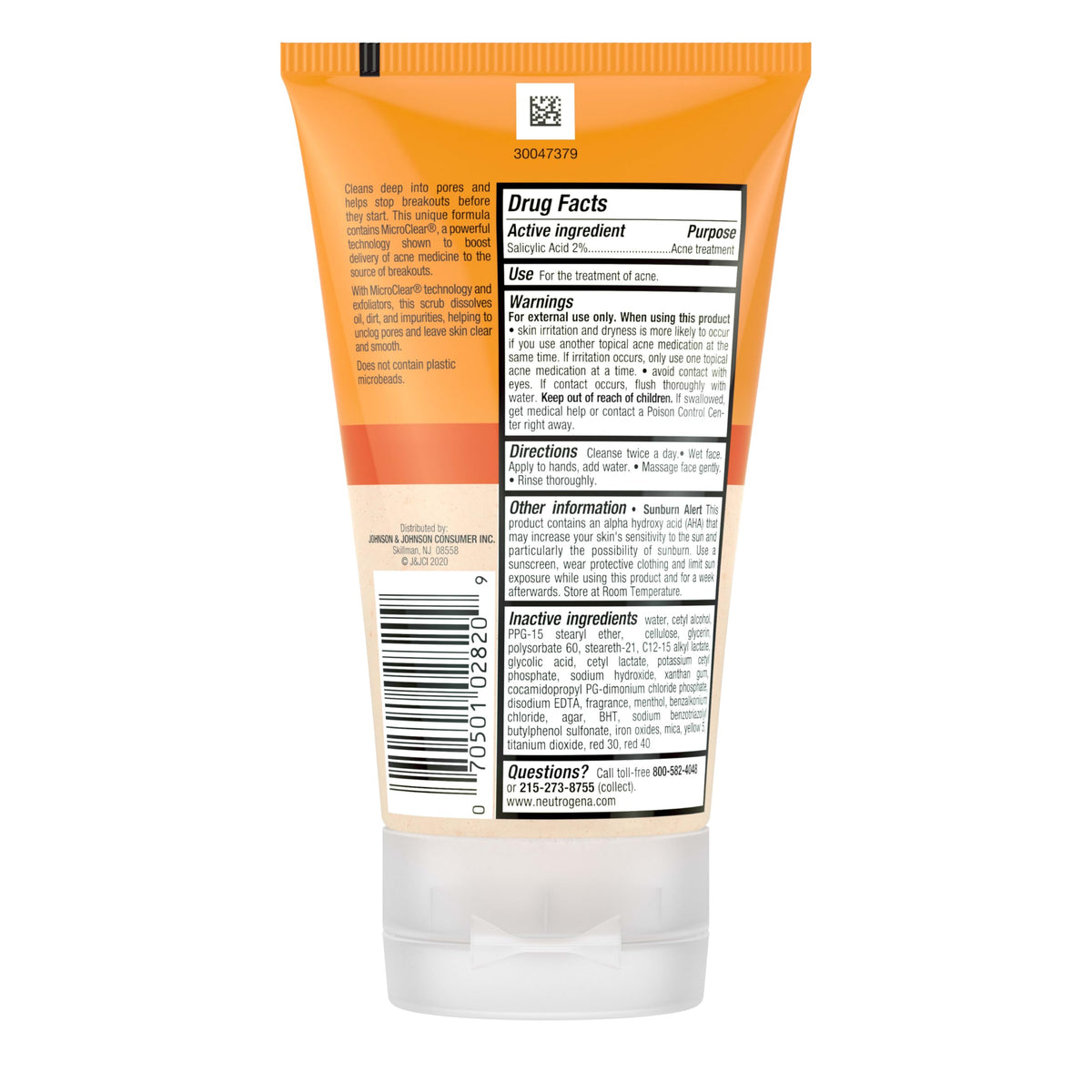 Neutrogena after-wash skin smoothness showing improved texture benefit