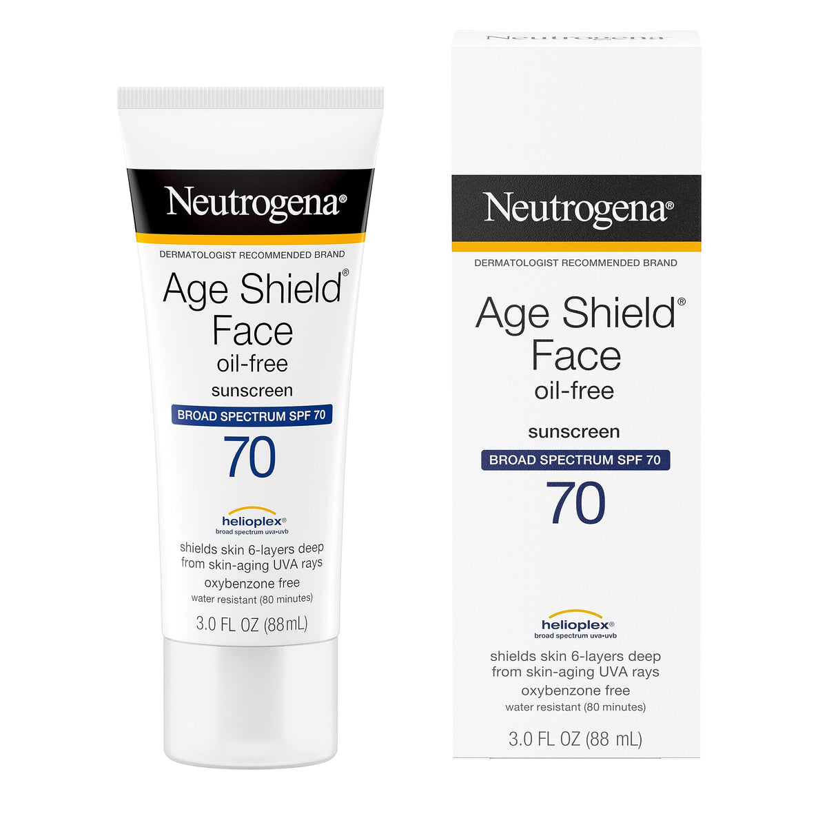 Applying Neutrogena Age Shield to face demonstrating smooth, non‑greasy finish