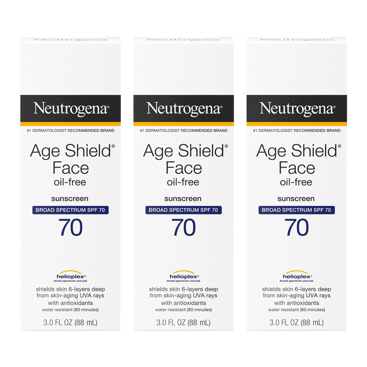 Neutrogena front packaging showing SPF 70 for clear product identification and trust