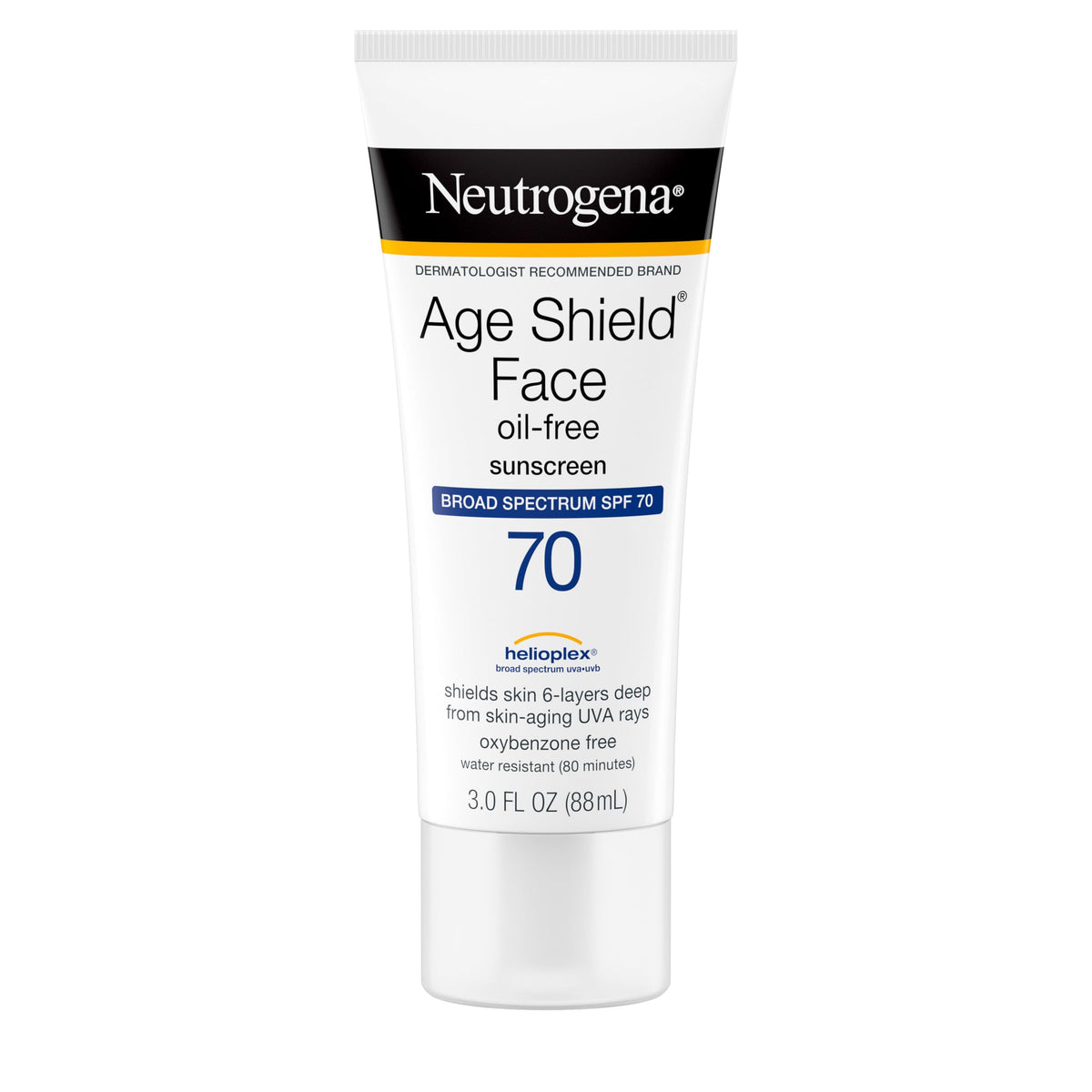 Neutrogena age shield front packaging showing SPF 70 protection benefit
