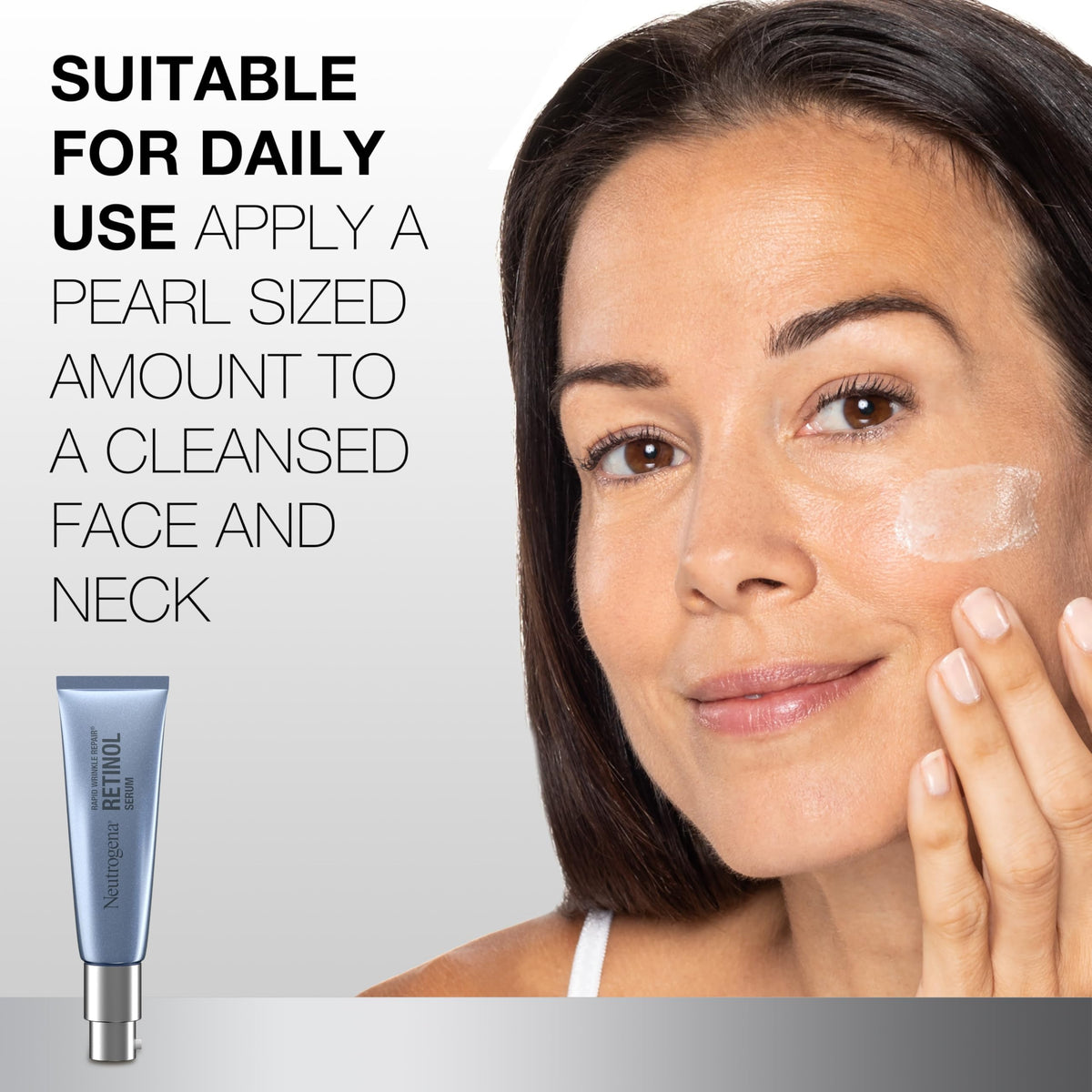 Neutrogena applied during an evening routine illustrating simple nightly use