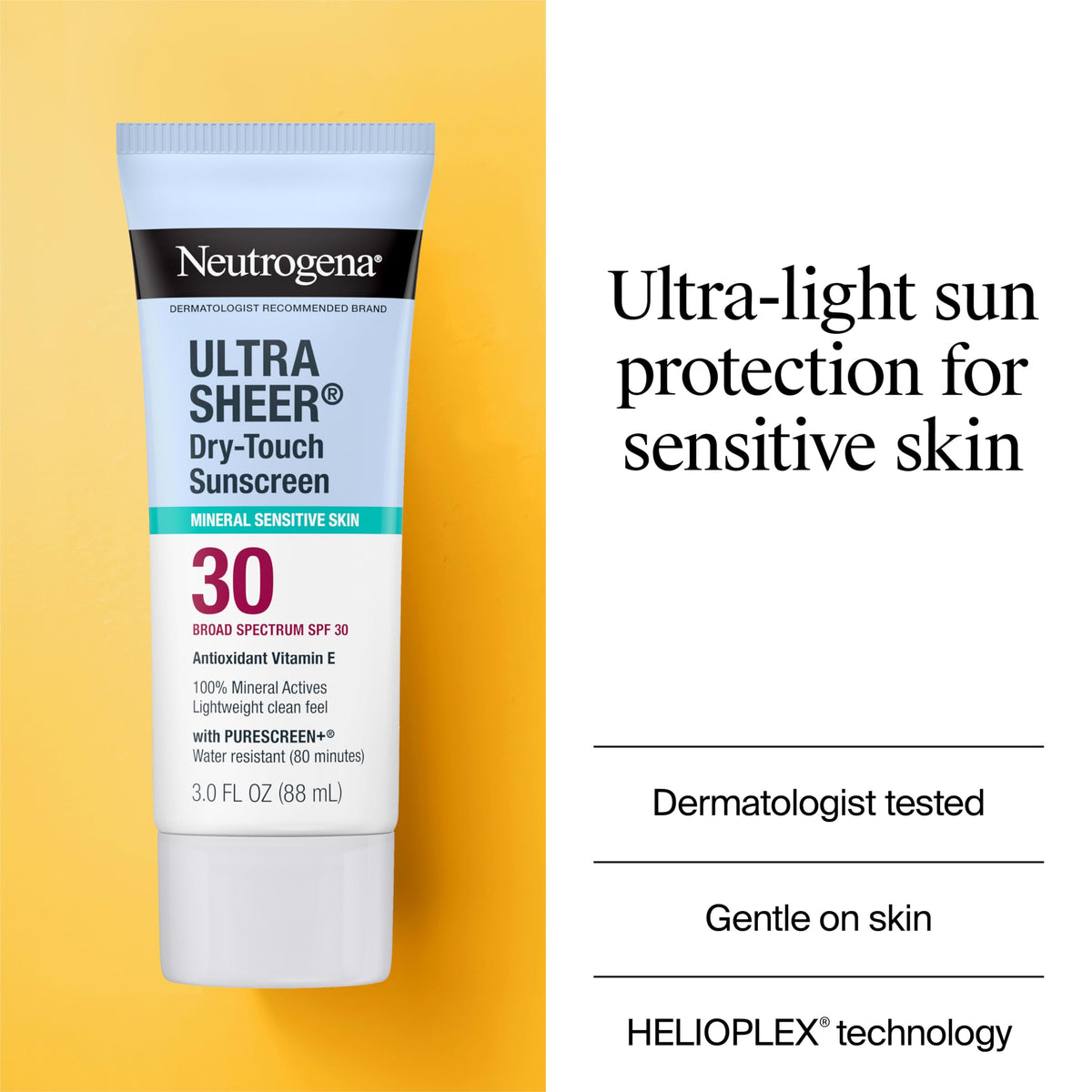 Neutrogena application on face demonstrating lightweight feel and matte finish