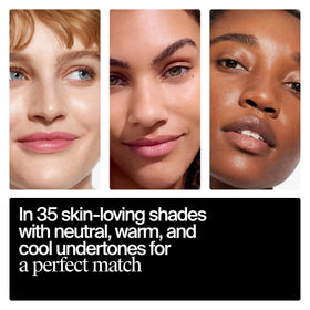 Neutrogena brush blending foundation on skin showing effortless application benefit