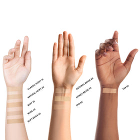 Neutrogena foundation application with brush demonstrating smooth coverage