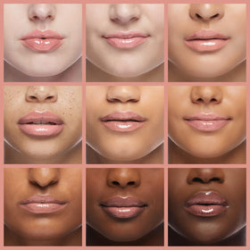 Neutrogena gloss worn by model for natural pink shine and conditioned lips benefit
