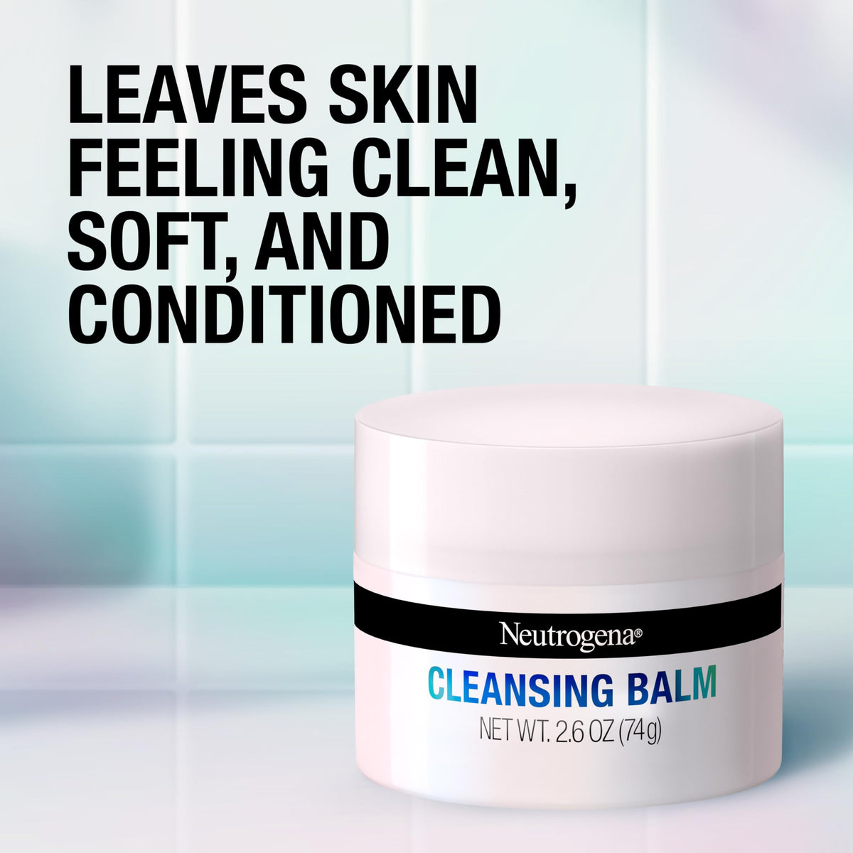 Neutrogena balm on fingertip demonstrating application and quick softening