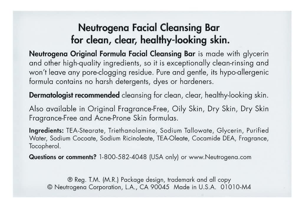 Neutrogena bar close-up of glycerin texture and lather, demonstrating gentle cleansing action