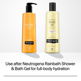 Neutrogena poured into bath water to soften skin while soaking