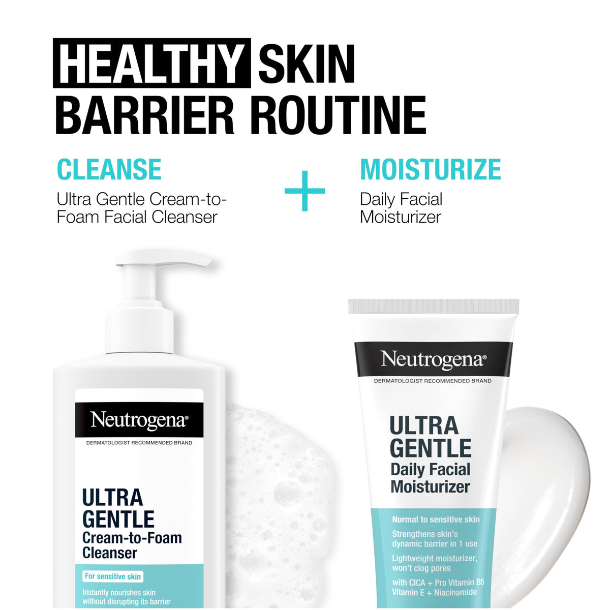 Neutrogena bathroom lifestyle routine showing daily use and calming skincare ritual