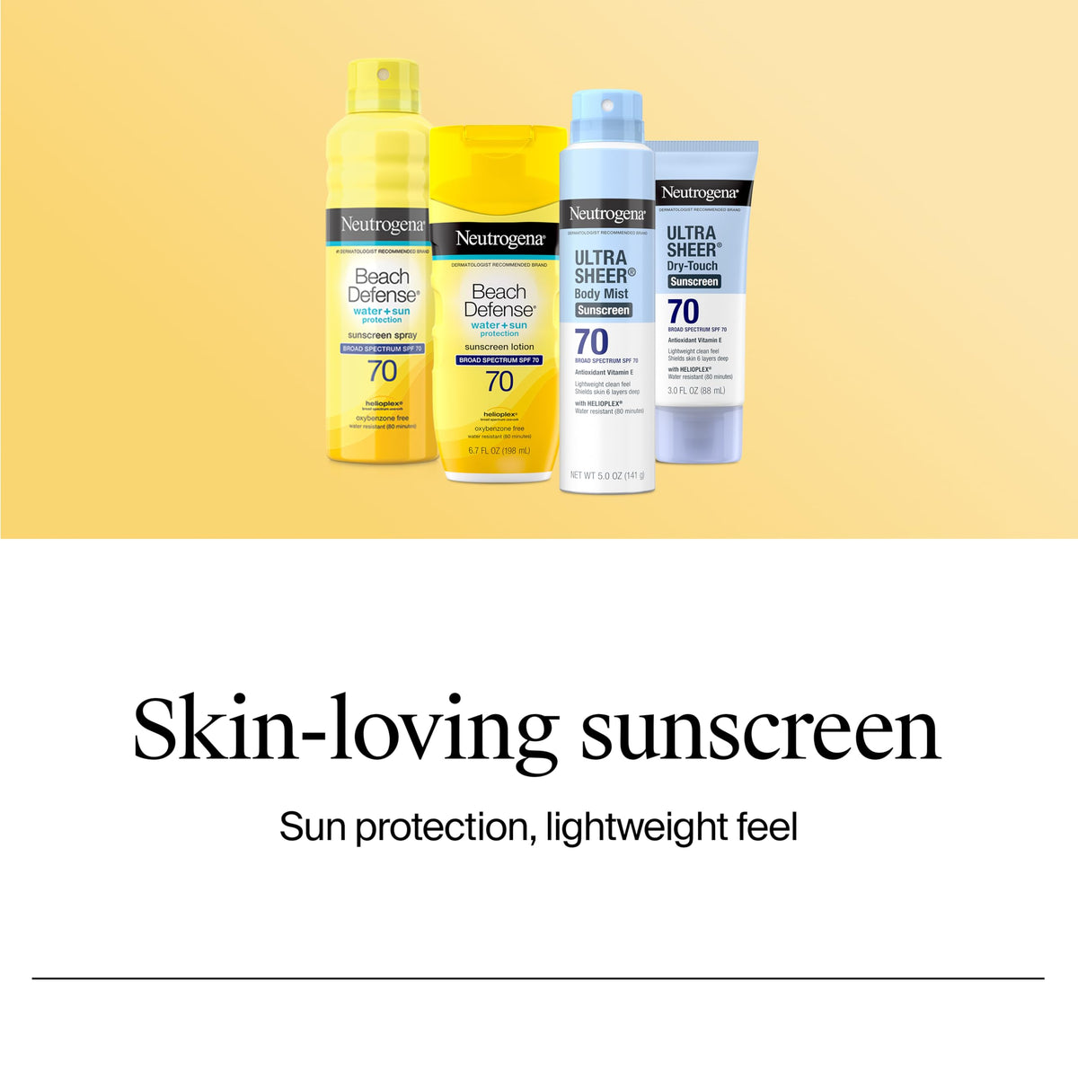 Neutrogena family at the beach using sunscreen for active water protection