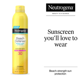 Neutrogena spray nozzle close-up demonstrating easy, even application