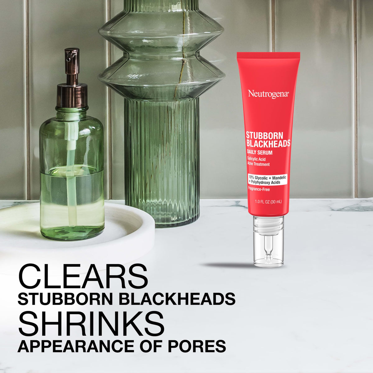 Neutrogena before and after pores comparison illustrating clearer skin benefit