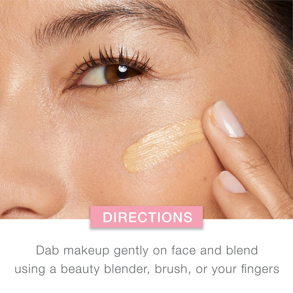 Neutrogena blending foundation with sponge on face for natural coverage
