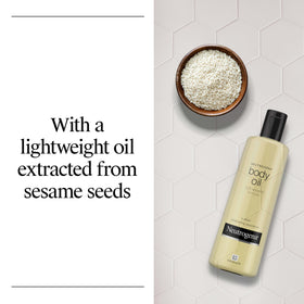 Neutrogena oil added to a tub to demonstrate moisturizing bath use