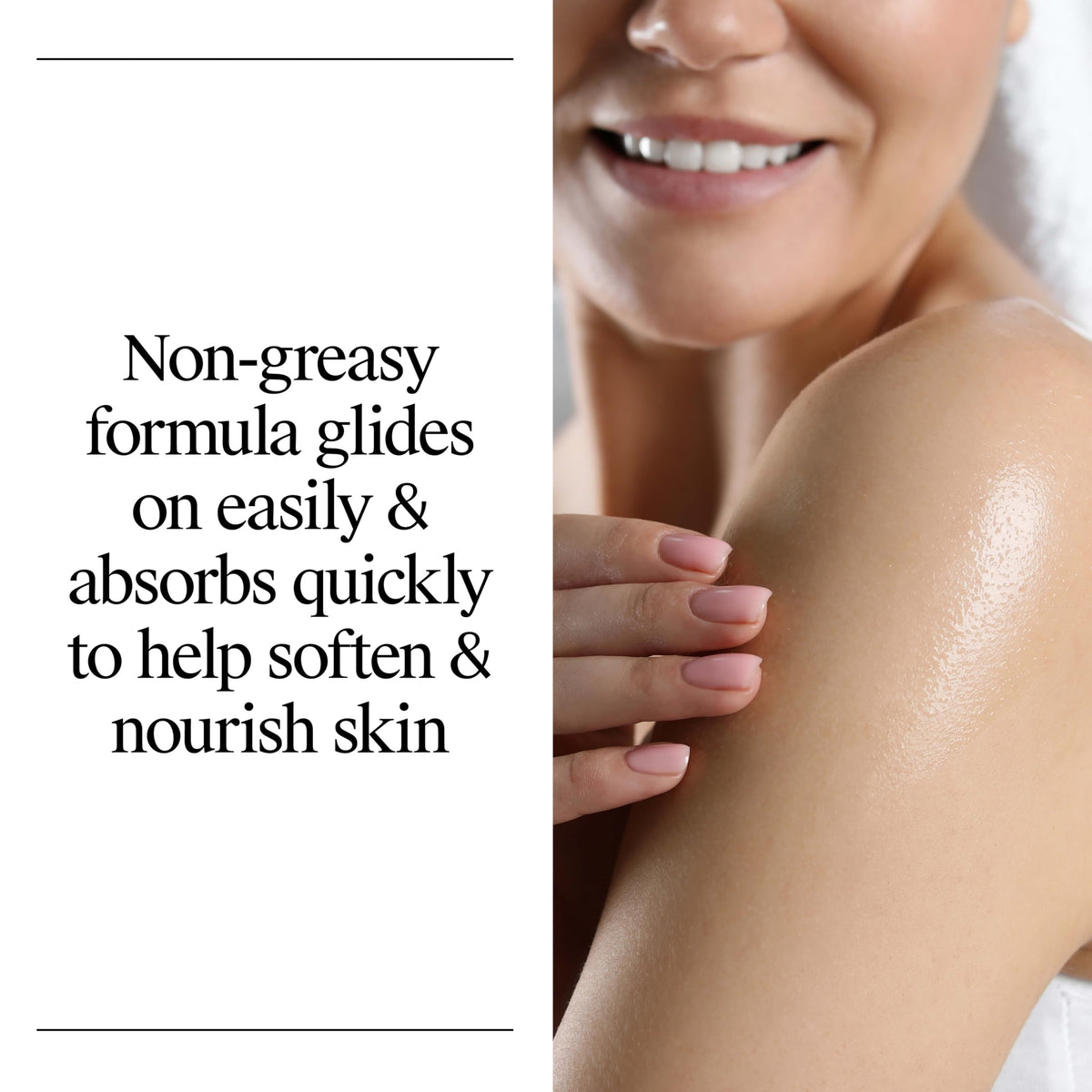 Neutrogena oil being massaged into damp skin for quick hydration