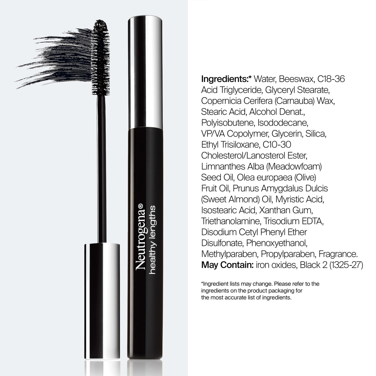 Neutrogena brush separating lashes to create fanned, defined lash look