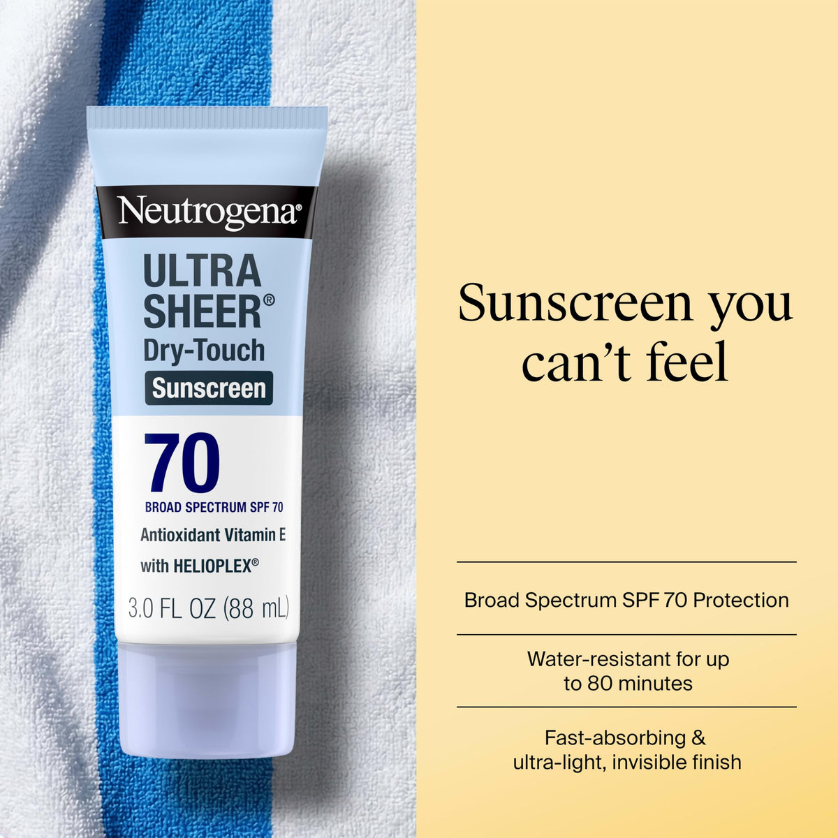 Neutrogena cap and dispenser detail for easy travel application benefit
