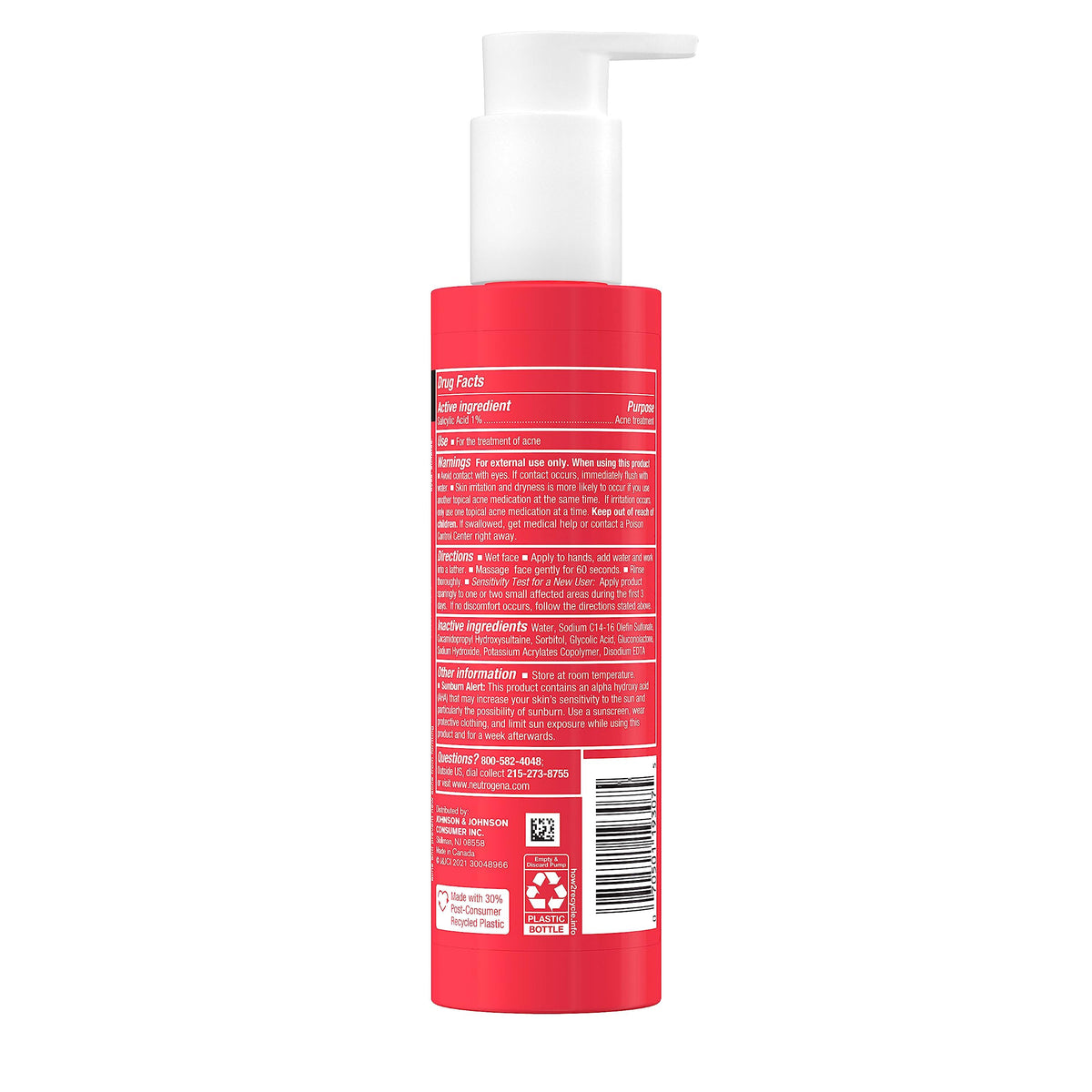 Neutrogena cleanser beside towel in lifestyle scene showing calming routine benefit