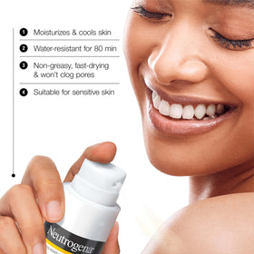 Neutrogena spray action close-up demonstrating quick, even application benefit